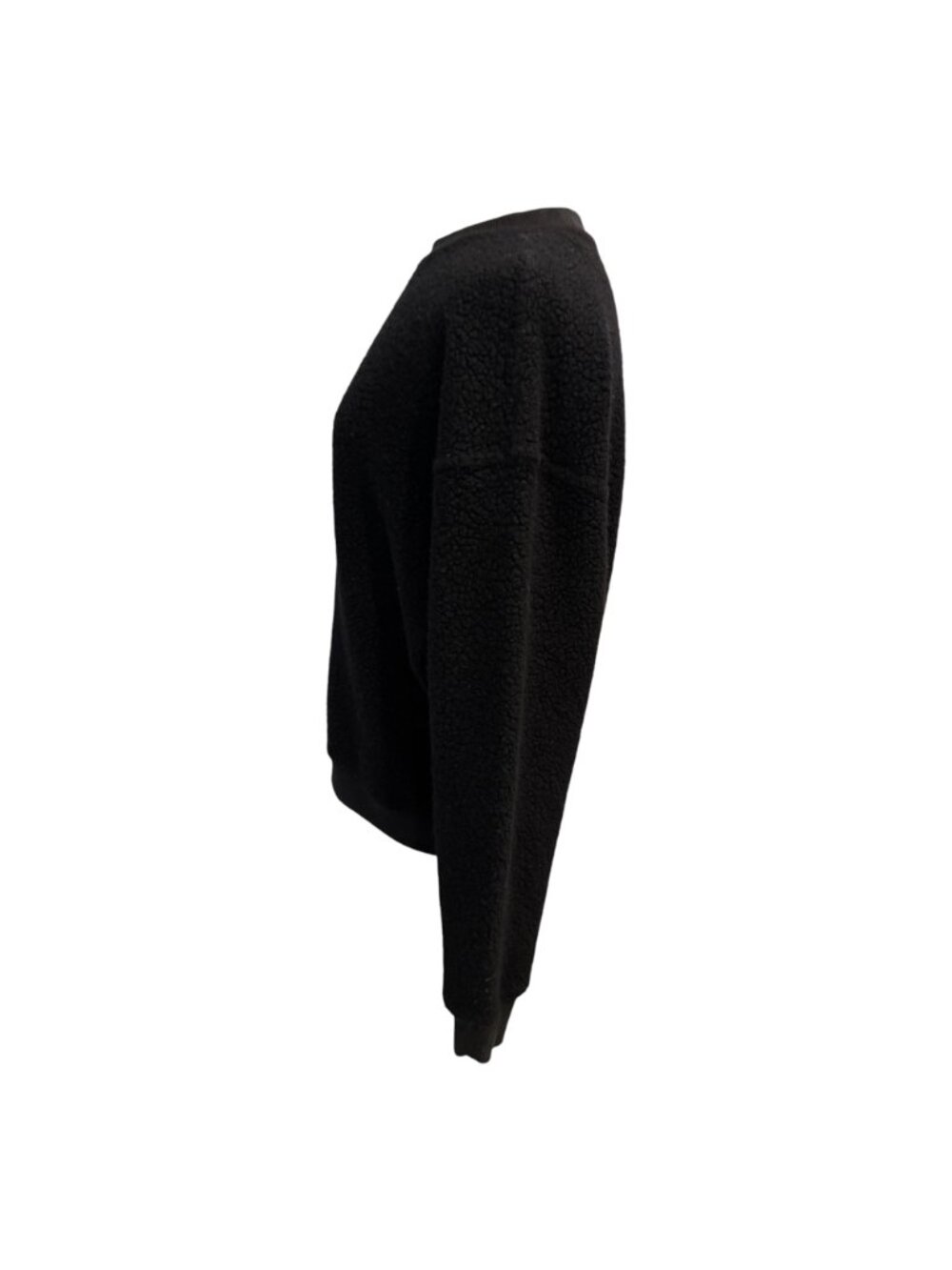 Outdoor Voices MegaFleece Crewneck Sweater M Black Wool Blend Sherpa Pullover - Picture 3 of 7